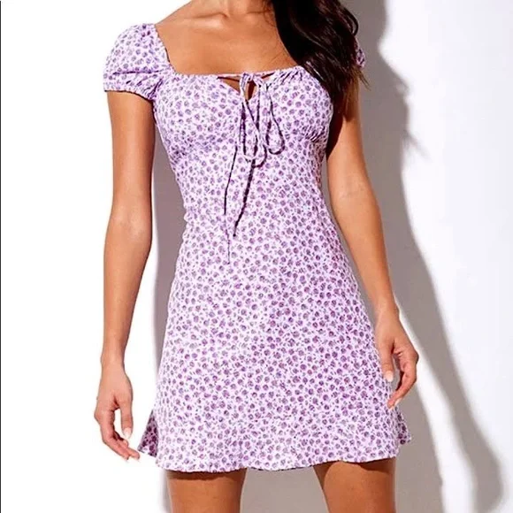 knee length dresses for ladies Galaca Mini Dress in Floral Field Navy